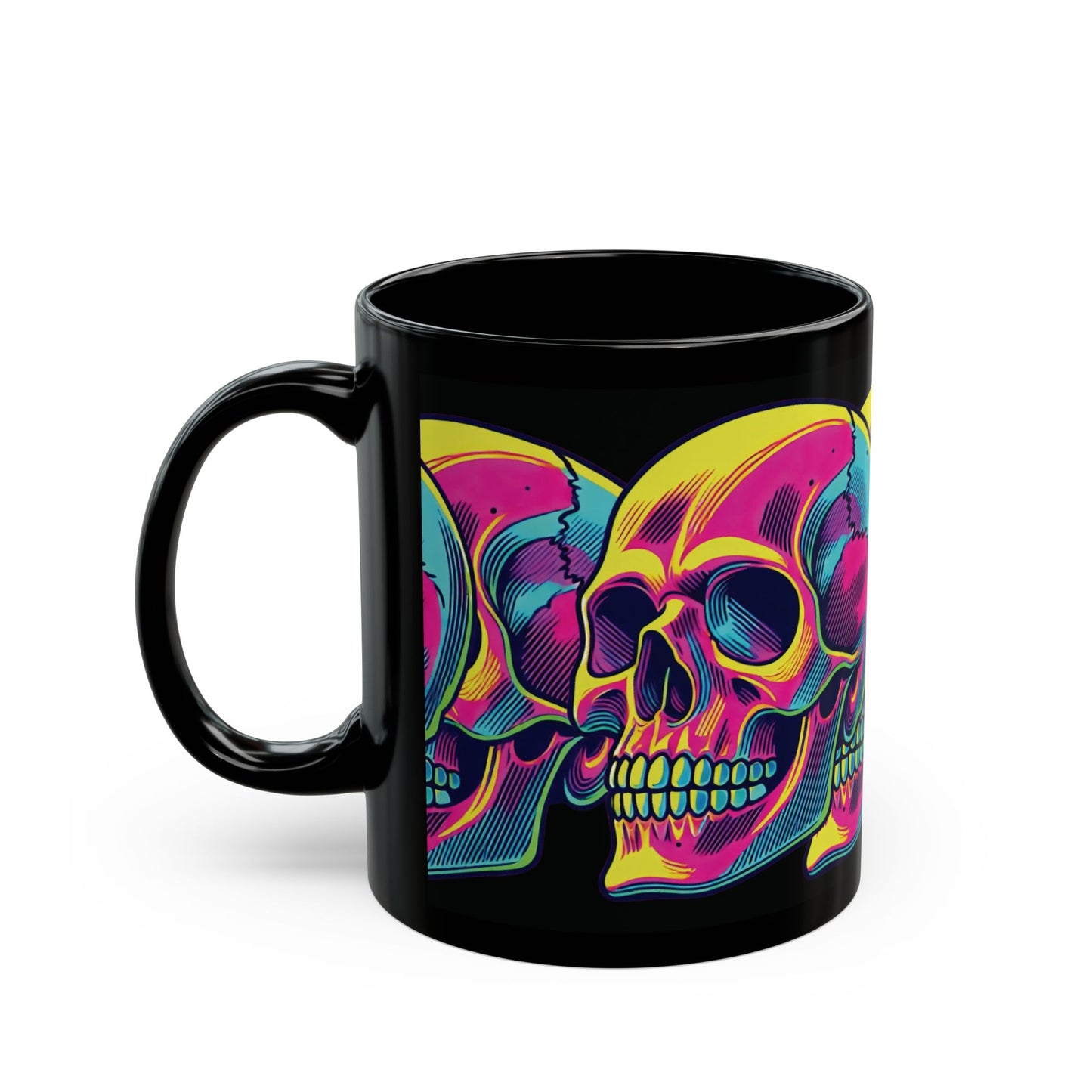 Neon Smile Black Mug 11oz