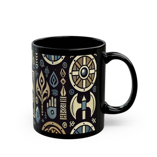 Beowulf book of Myths Black Mug 11oz