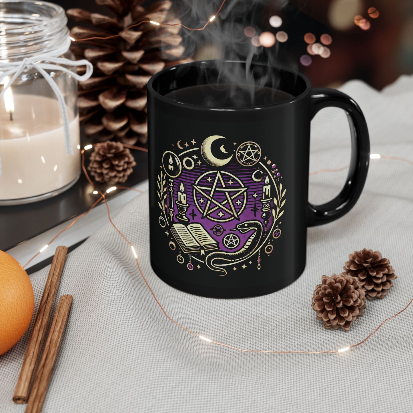 Lilith Golden Moon Black Mug 11oz